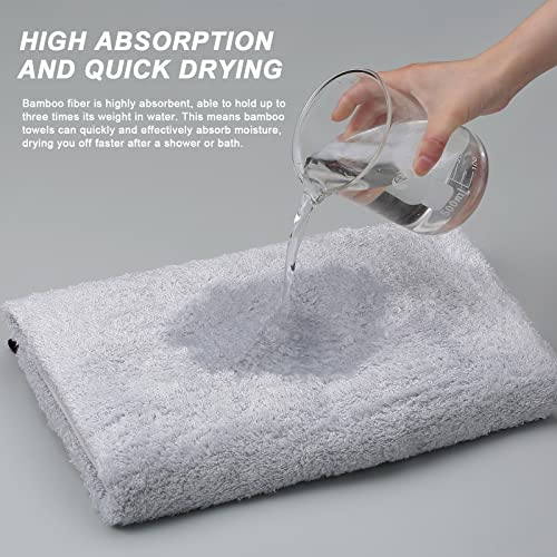 Aibaser Bamboo Cotton Bath Towels-27x54inch - Natural, Ultra Absorbent Towels for Bathroom (6 Piece Set)