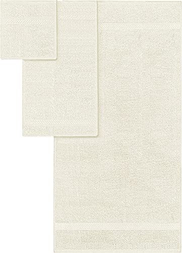 Utopia Towels 8-Piece Premium Towel Set, 2 Bath Towels, 2 Hand Towels, and 4 Wash Cloths, 600 GSM 100% Ring Spun Cotton Highly Absorbent Towels for Bathroom, Gym, Hotel, and Spa (Ivory)