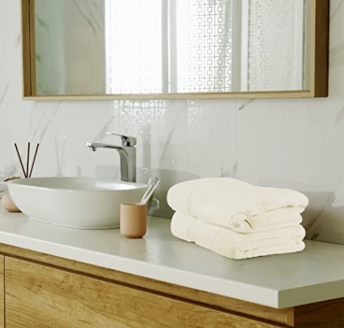 Utopia Towels 8-Piece Premium Towel Set, 2 Bath Towels, 2 Hand Towels, and 4 Wash Cloths, 600 GSM 100% Ring Spun Cotton Highly Absorbent Towels for Bathroom, Gym, Hotel, and Spa (Ivory)