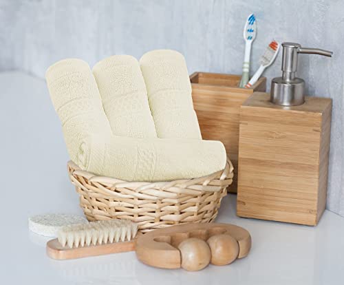 Utopia Towels 8-Piece Premium Towel Set, 2 Bath Towels, 2 Hand Towels, and 4 Wash Cloths, 600 GSM 100% Ring Spun Cotton Highly Absorbent Towels for Bathroom, Gym, Hotel, and Spa (Ivory)