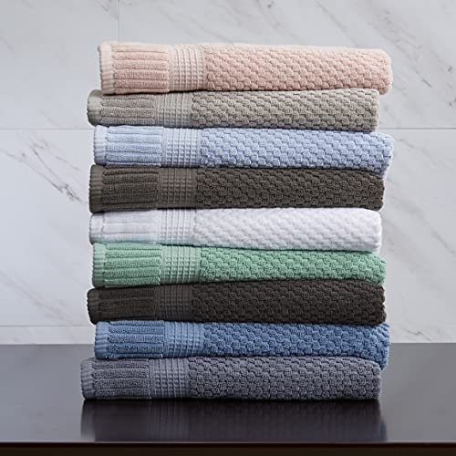 NY Loft 100% Cotton Bath Towel 4 Pack | Super Soft & Absorbent Quick-Dry Bath Towels 30" x 52" |Textured and Durable Cotton | Trinity Collection (4 Pack Bath Towel, Flint Stone)