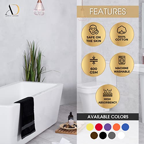 Ample Decor Bath Towels 30 X 54 Inch 100% Cotton 600 GSM, Oeko Tex Certified Absorbent Soft Premium Quality Durable Machine Washable, Ideal Bathroom, Pool, Hotel, Spa - Beige