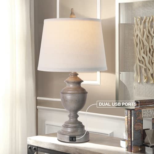 Set of 2 Gray Touch Control Table Lamps