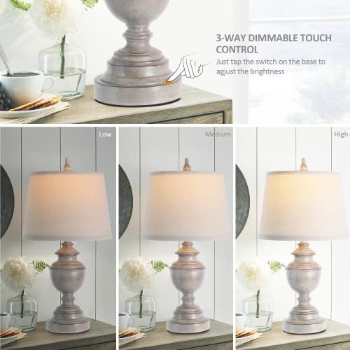 Set of 2 Gray Touch Control Table Lamps