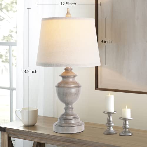 Set of 2 Gray Touch Control Table Lamps