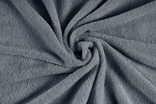 LANE LINEN 24 Piece Towels for Bathroom - 100% Cotton Oversized Bath Quick Dry Spa 2 Extra Large Sheet 4 Towel 6 Hand 8 Wash Cloths Fingertip Cool Grey