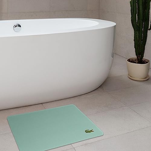 Lacoste Crocodile Bath Mat, Memory Foam Rug, Beach Glass