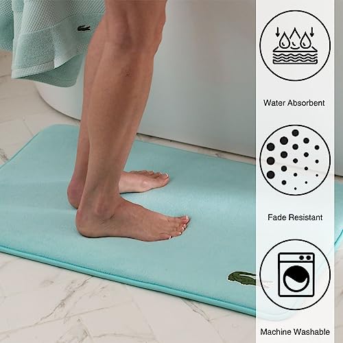 Lacoste Crocodile Bath Mat, Memory Foam Rug, Beach Glass
