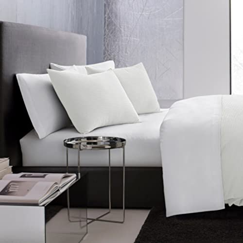 Vera Wang - King Comforter Set, Luxury Cotton Bedding with Matching Shams, Medium Weight & Ideal for All Seasons (Waffle Pique King, White)
