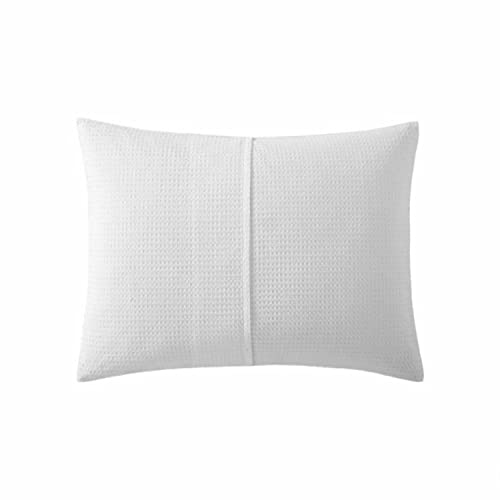 Vera Wang - King Comforter Set, Luxury Cotton Bedding with Matching Shams, Medium Weight & Ideal for All Seasons (Waffle Pique King, White)