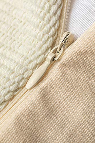 Ququanway Boho Neutral Throw Pillow Covers 18x18 inch Set of 2, Tribal Bohemian Woven Tufted Pillowcase with Tassels Super Soft Square Pillow Pillowcase Cushion Case for Sofa Couch Bedroom Living Room