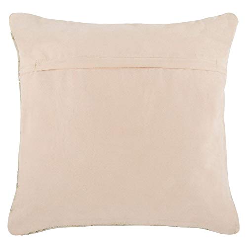 Safavieh Metallic Herringbone Cowhide Throw Pillow, 19"x19", White/Gold