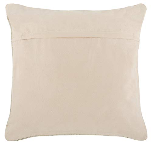 Safavieh Metallic Herringbone Cowhide Throw Pillow, 19"x19", White/Gold