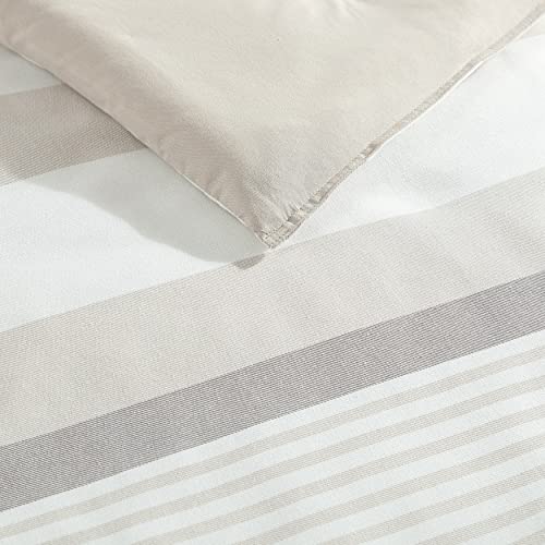 Nautica - Queen Comforter Set, Cotton Reversible Bedding with Matching Shams, Ideal Home Decor for All Seasons (Saybrook Beige, Queen)