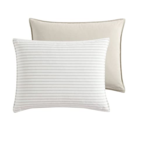 Nautica - Queen Comforter Set, Cotton Reversible Bedding with Matching Shams, Ideal Home Decor for All Seasons (Saybrook Beige, Queen)