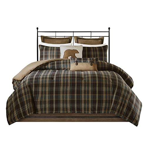 Woolrich Rustic Lodge Cabin Comforter Set - All Season Down Alternative Warm Bedding Layer and Matching Shams, Oversized Queen, Hadley Plaid, Multi
