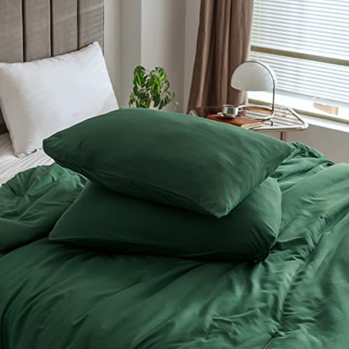 ROSGONIA Emerald Green Comforter Set King- 3pcs (1 Comforter & 2 Pillowcases) Dark Green King Comforter Set for Women and Men- Reversible Soft Warm Lightweight Microfiber Comforter for All Season