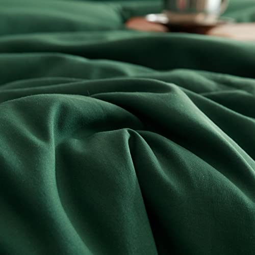ROSGONIA Emerald Green Comforter Set King- 3pcs (1 Comforter & 2 Pillowcases) Dark Green King Comforter Set for Women and Men- Reversible Soft Warm Lightweight Microfiber Comforter for All Season