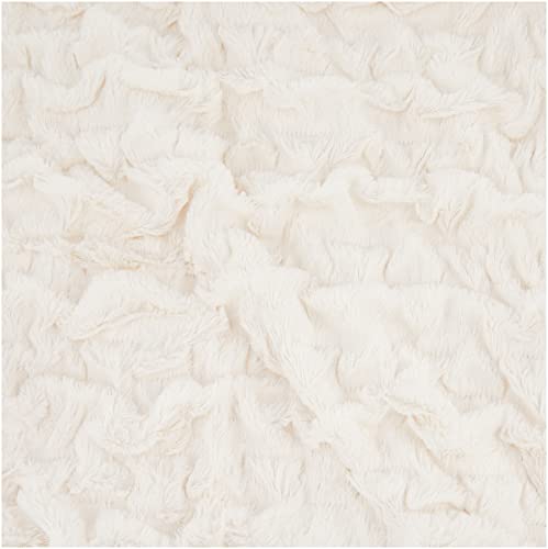 Comfort Spaces Ruched Faux Fur Plush 3 Piece Throw Blanket Set Ultra Soft Fluffy with 2 Square Pillow Covers, 50"x60", Ivory