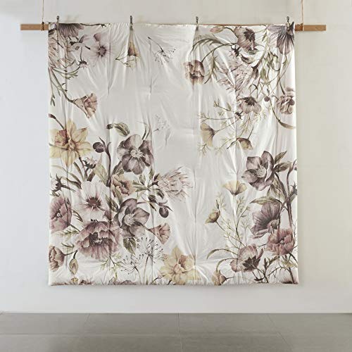 Madison Park Cassandra 100% Cotton Comforter Set - Feminine Design Colorful Floral Print, All Season Down Alternative Bedding Layer and Matching Shams, California King, Blush 8 Piece