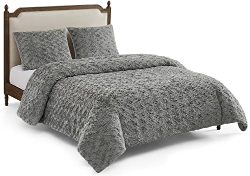 UGG 12627 Adalee Full-Queen Comforter Set Plush Soft Cozy Comfortable Faux Fur Comforter and Two Pillow Shams Bedding Set, Full/Queen, Seal