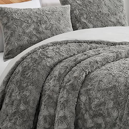 UGG 12627 Adalee Full-Queen Comforter Set Plush Soft Cozy Comfortable Faux Fur Comforter and Two Pillow Shams Bedding Set, Full/Queen, Seal