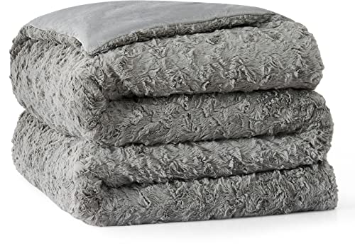 UGG 12627 Adalee Full-Queen Comforter Set Plush Soft Cozy Comfortable Faux Fur Comforter and Two Pillow Shams Bedding Set, Full/Queen, Seal