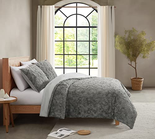 UGG 12627 Adalee Full-Queen Comforter Set Plush Soft Cozy Comfortable Faux Fur Comforter and Two Pillow Shams Bedding Set, Full/Queen, Seal