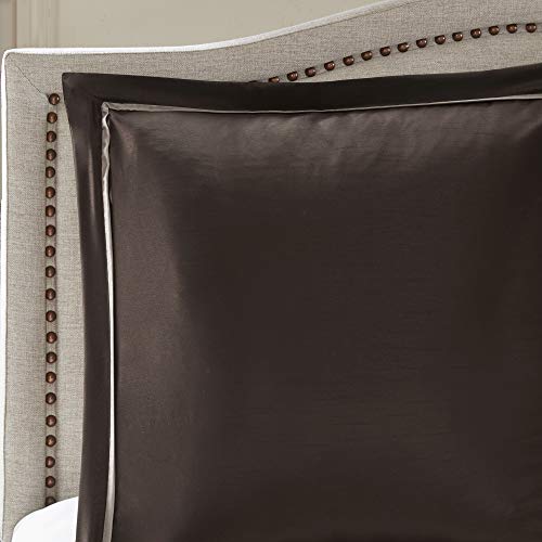 Madison Park Essentials Delaney 24-Piece Room In A Bag Comforter Set-Satin Jacquard, All Season Luxury Bedding, Sheets, decorative pillows and Curtains, Valance, King(104"x92"), Medallion Red