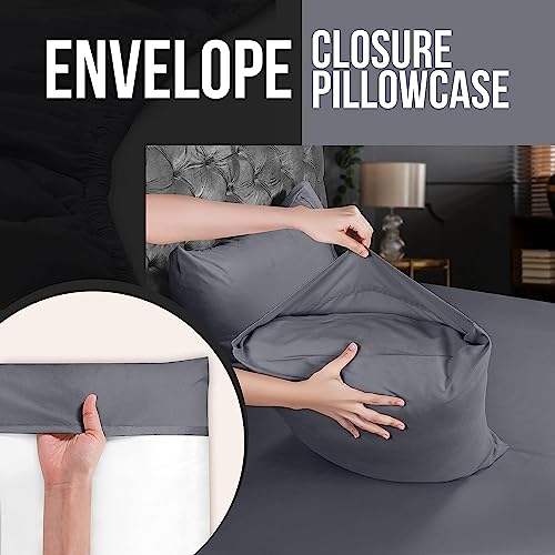 Utopia Bedding King Bed Sheets Set - 4 Piece Bedding - Brushed Microfiber - Shrinkage and Fade Resistant - Easy Care (King, Grey)