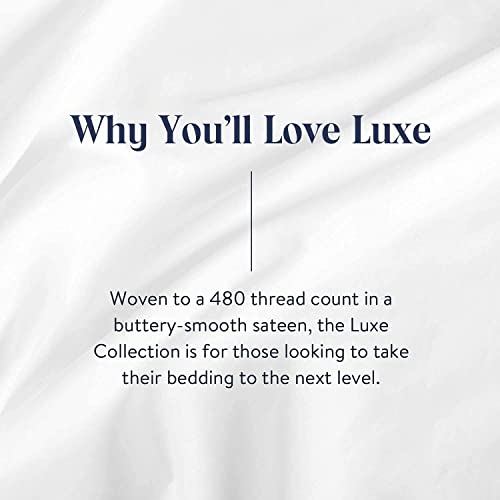 Brooklinen Bed Linen Set, Luxury Sateen Core Sheet Set in White, 4 Piece Set - Fitted Sheet, Flat Sheet, 2 Pillowcases, Full Size
