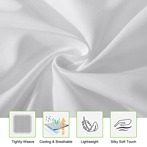 ILAVANDE White Queen Sheets Set 4 Piece,Hotel Luxury Super Soft 1800 Series Microfiber Queen Bed Sheets Set-Wrinkle Free & Breathable-14" Deep Pocket Sheets for Queen Size Bed(Queen,White)
