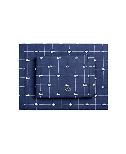 Lacoste 4-Piece Cotton Sheet Set, Slice, Vintage Indigo, California King