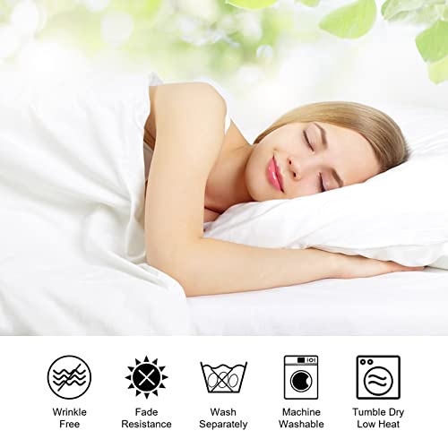 ILAVANDE White Queen Sheets Set 4 Piece,Hotel Luxury Super Soft 1800 Series Microfiber Queen Bed Sheets Set-Wrinkle Free & Breathable-14" Deep Pocket Sheets for Queen Size Bed(Queen,White)