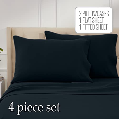 lalaLOOM Queen Bed Sheet Set, Soft Microfiber Hotel Luxury Bedding, Extra Deep Pocket, 4 Piece Sheets and Pillowcase Sets, Breathable Wrinkle, Fade Resistant, Machine Washable Linen, Charcoal Gray