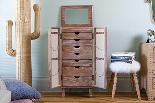 Hives and Honey Carson Jewelry Armoire, Oak