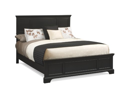 Home Styles Bedford Queen Bed Headboard, Footboard, Rails and Matching Wood Panel Bed Chest and Nightstand Set in Black