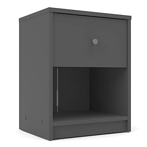 Home Square Wood 3 Piece Furniture Set with Chest Dresser & 1 Nightstand in Gray