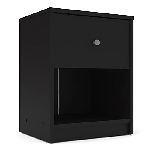 Home Square Engineered Wood 4pc Set of Chest Dresser and 2 Nightstands in Black