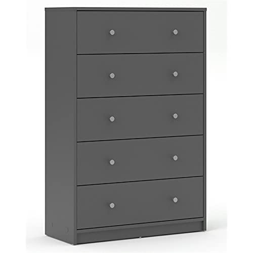 Home Square Wood 3 Piece Furniture Set with Chest Dresser & 1 Nightstand in Gray
