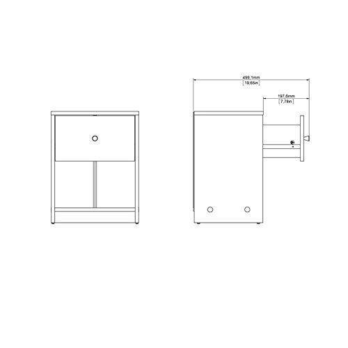 Home Square Wood 3 Piece Furniture Set with Chest Dresser & 1 Nightstand in Gray