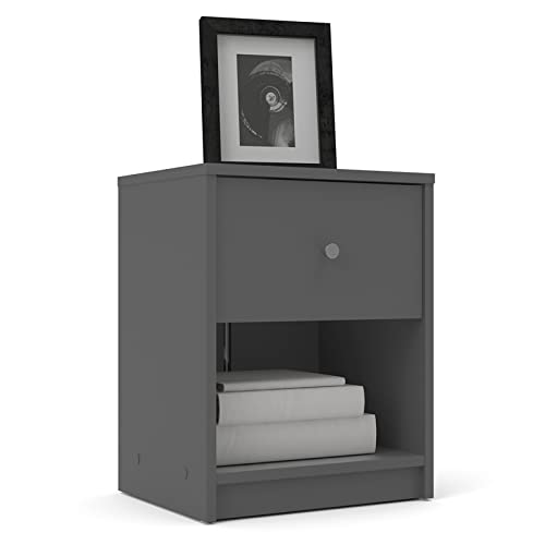 Home Square Wood 3 Piece Furniture Set with Chest Dresser & 1 Nightstand in Gray