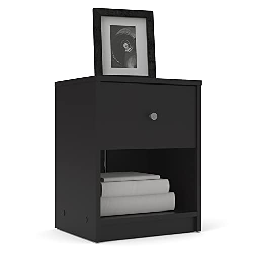 Home Square Engineered Wood 4pc Set of Chest Dresser and 2 Nightstands in Black