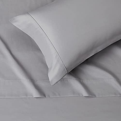 Amazon Basics Lightweight Super Soft Easy Care Microfiber 3 Piece Bed Sheet Set With 14-Inch Deep Pockets, Twin, Dark Gray, Solid