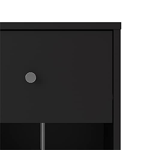 Home Square Engineered Wood 4pc Set of Chest Dresser and 2 Nightstands in Black