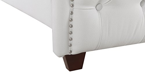 Jennifer Taylor Home Marcella Tufted Wingback Bed, King, Bright White