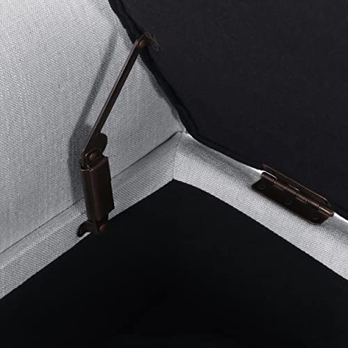 Christopher Knight Home Keiko Fabric Armed Storage Bench, Light Grey