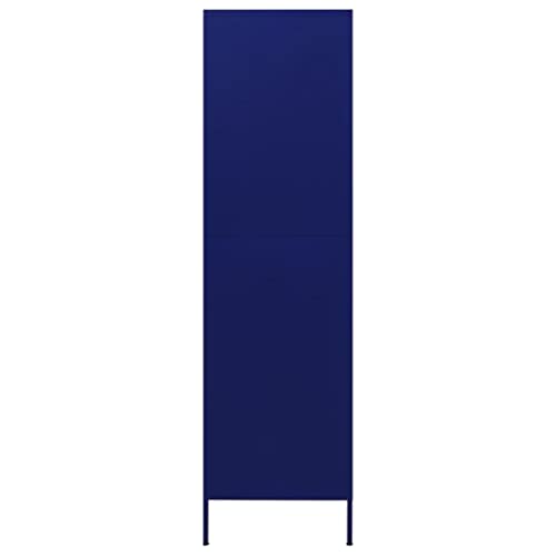 ZQQLVOO Storage Cabinet,with Doors,Wardrobe Armoire Closet with Hanging Rod for Bedroom, Laundry Room,Wardrobe Navy Blue 35.4"x19.7"x70.9" Steel