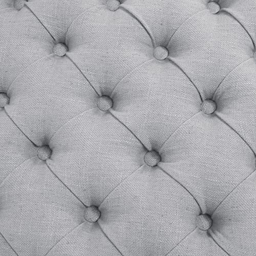 Christopher Knight Home Keiko Fabric Armed Storage Bench, Light Grey