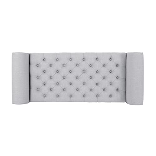 Christopher Knight Home Keiko Fabric Armed Storage Bench, Light Grey